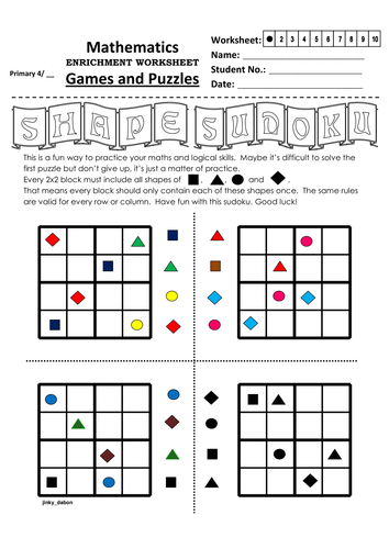 KS1 Shape Sudoku