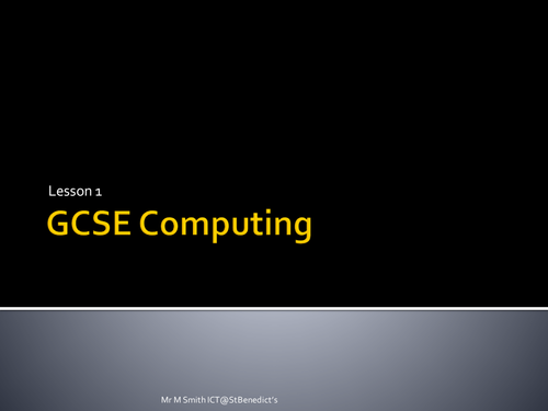 GCSE computing - lesson 1