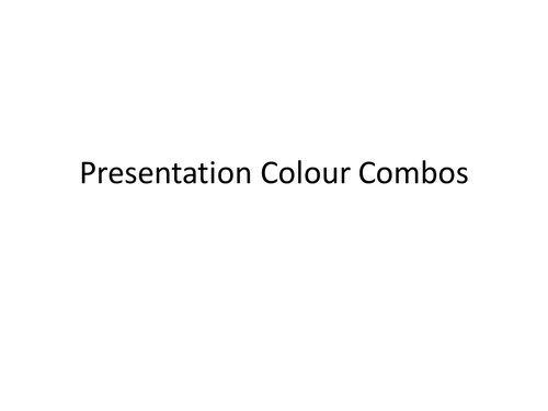 Choosing colours for a PowerPoint