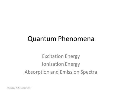 Quantum Phenomena | Teaching Resources