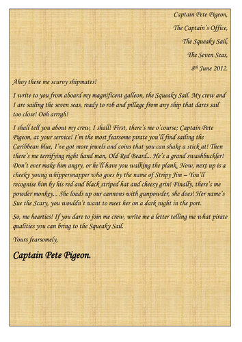 A letter from a pirate!