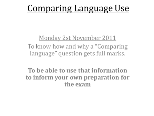Comparing Language Question – How to get an A