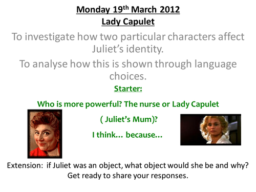 GCSE Romeo & Juliet: Juliet's Identity Lesson Plan