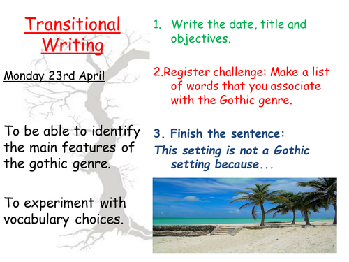 Transitional Writing Lesson Full Powerpoint