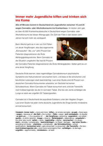 Kiffen und Komasaufen