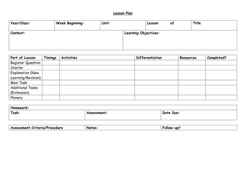 Lesson Plan - Template