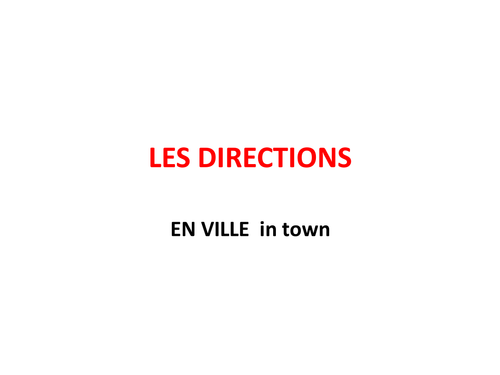 directions in French - les directions