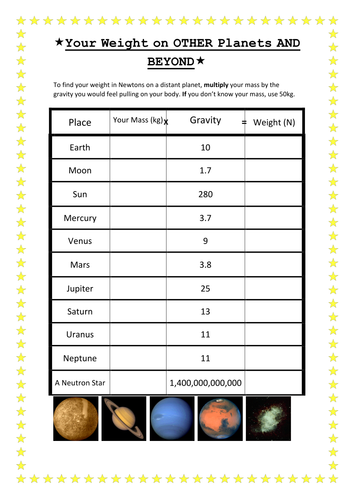 1 worksheets gravity for free grade TES  Teaching Resources  UHF  Science Resources