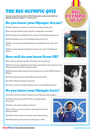 First News' Big Olympic Quiz
