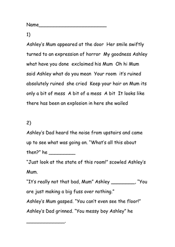 ks2 marks speech sheet punctuation by worksheets  Speech Teaching GabbyPeterson