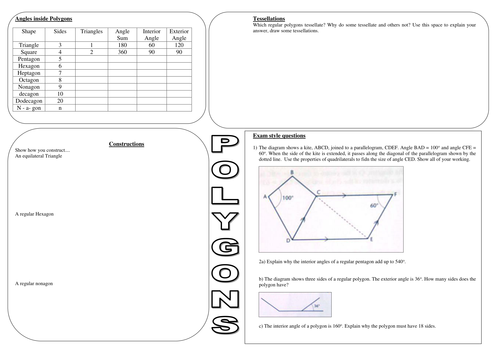 Geometry Revision - Polygons