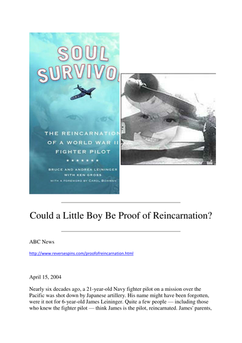 Life After Death NDE's and  reincarnation