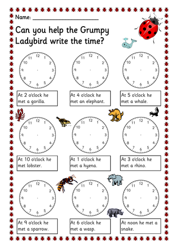 Writing time - The Grumpy Ladybird
