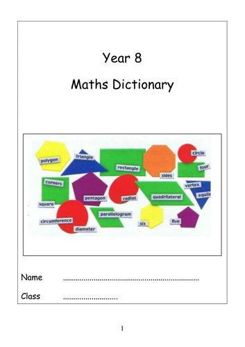 Maths vocabulary booklets