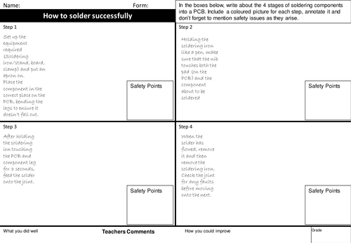 How to Solder Worksheets