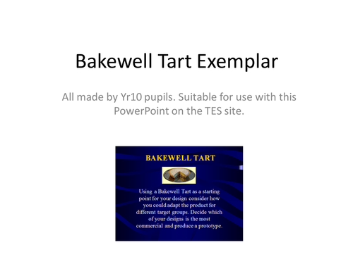 Bakewell Tart Exemplar Photographs