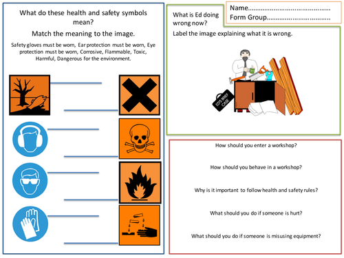 H&S home work sheet. | Teaching Resources