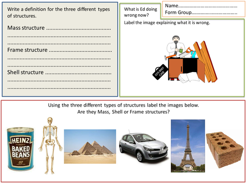 Structures home work sheet