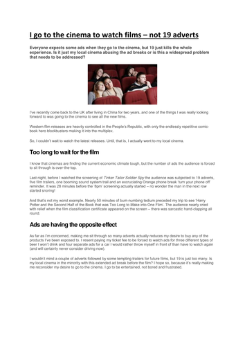 AQA English Language Unit 3b Love or Loathe Advert