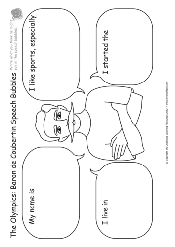 The Olympics: Baron de Coubertin Speech Bubbles