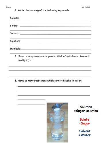 Solubility Introduction. by tayyabwahid - Teaching Resources - Tes