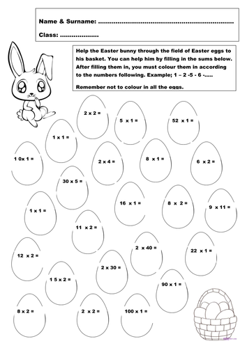 Easter Maths - under 20 by - UK Teaching Resources - TES