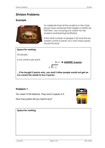 Division - Interpreting remainders