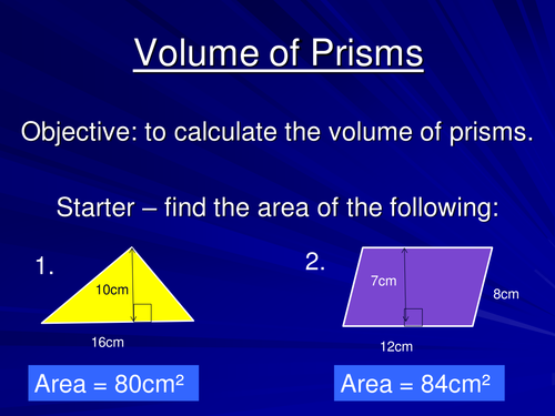 Volume of Prisms