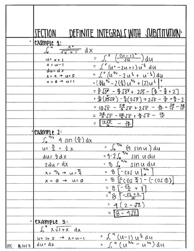 Evaluating Definite Integrals by Substitution | Teaching Resources