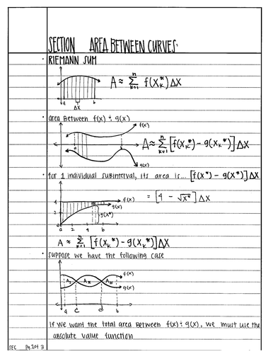 Area Between Two Curves | Teaching Resources