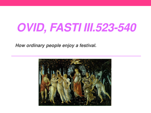 Ovid - Fasti, How ordinary people enjoy a festival