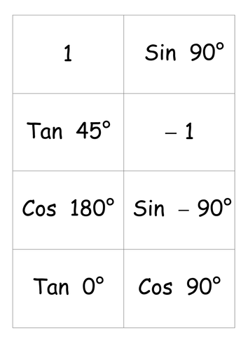 Exact Values Snap Game (Degrees Only)