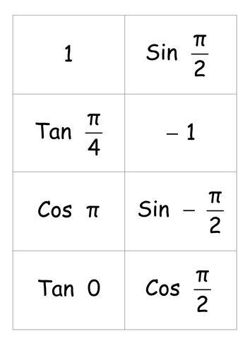 Exact Values Snap Game (Radians Only)