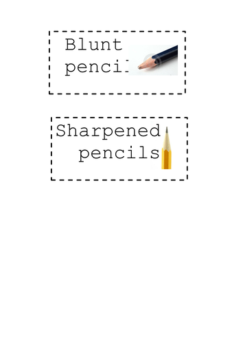 Sharp and Blunt Pencil Labels