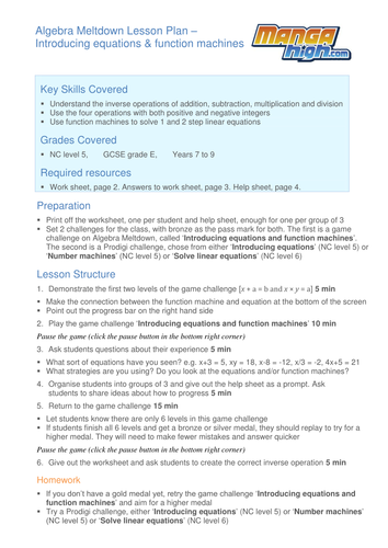 Algebra Meltdown - solving equations game