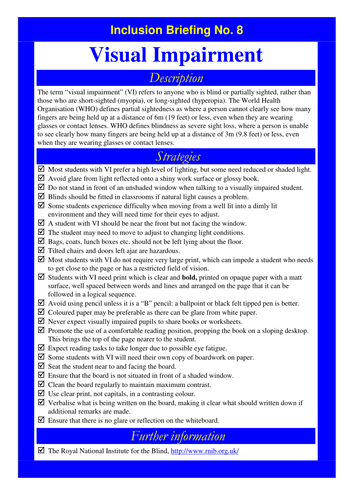 Inclusion Briefing: Visual Impairment