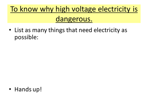 Dangers of electricity