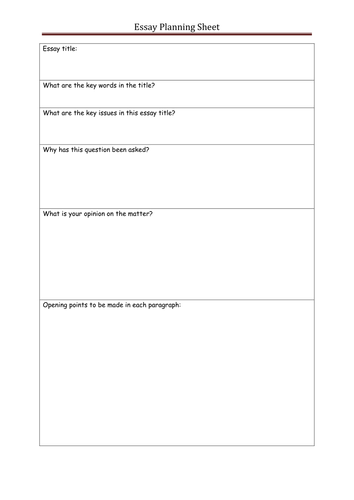 essay assessment sheet