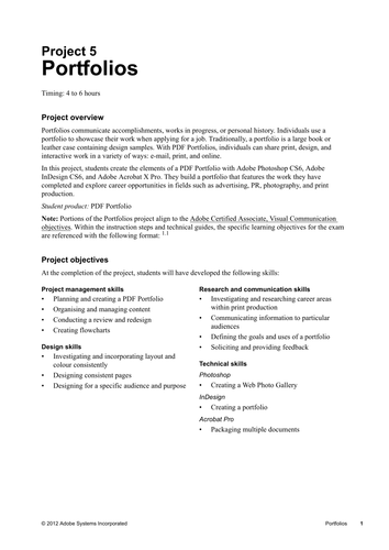 Visual Design CS6: Portfolios