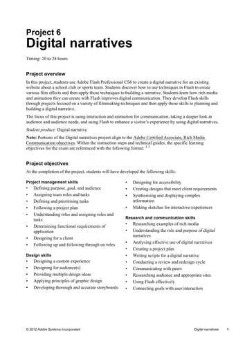 Digital Design CS6: Digital narratives