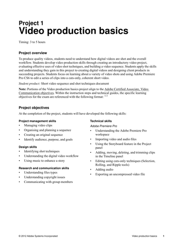 Digital Video CS6: Video production basics