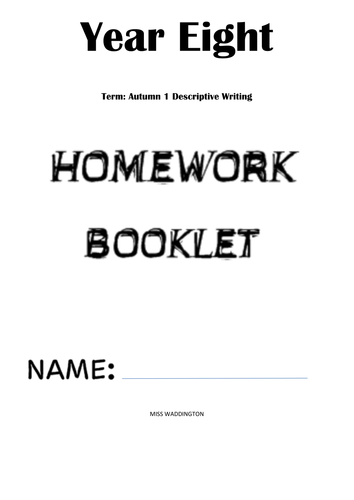 homework booklet template