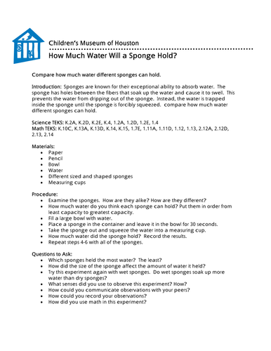 How Much Water Will a Sponge Hold?