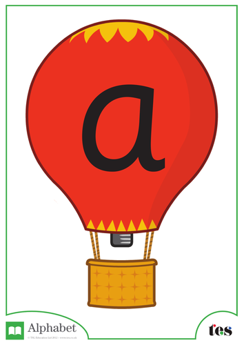 A-Z Classroom Dislay - Hot Air Balloon Theme