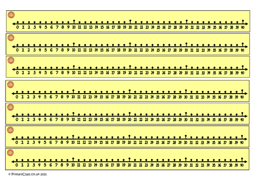 Number Lines, up to 120 and negative numbers