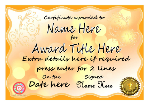 All kinds of editable certificates