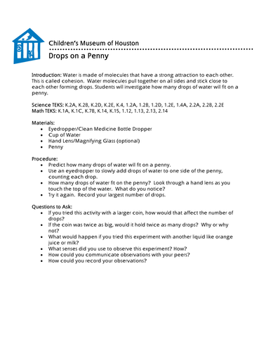 Drops on a Penny | Teaching Resources