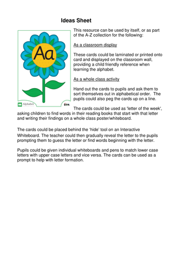 A-Z Classroom Display - Flower Theme