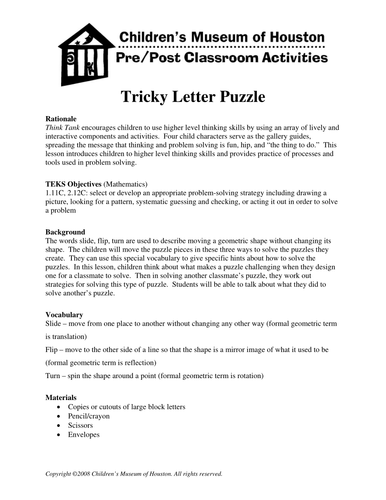 Tricky Letter Puzzle