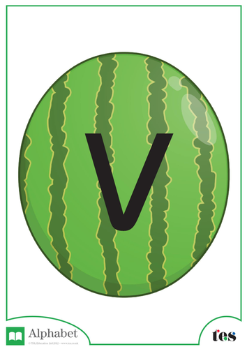The Letter V - Fruit Theme